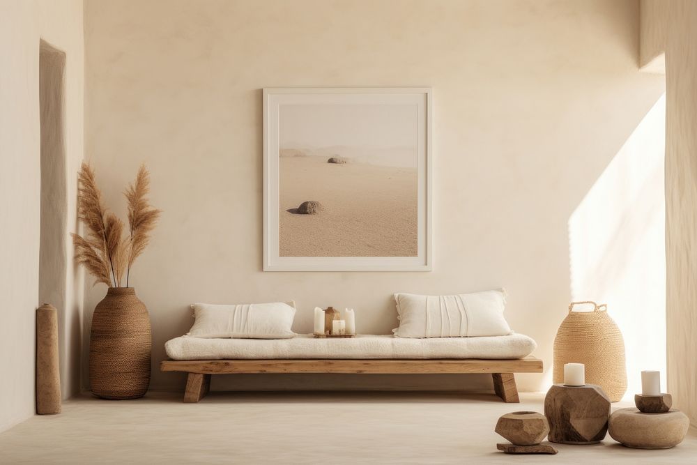 The minimal Home architecture furniture pillow. AI generated Image by rawpixel.