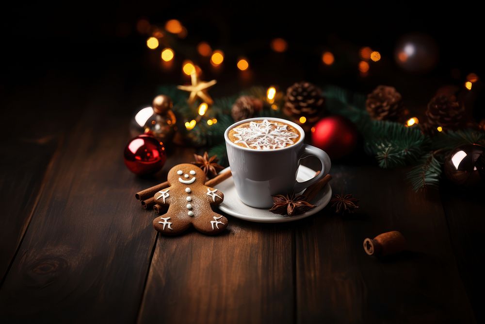 Hot chocolate christmas coffee cookie. 