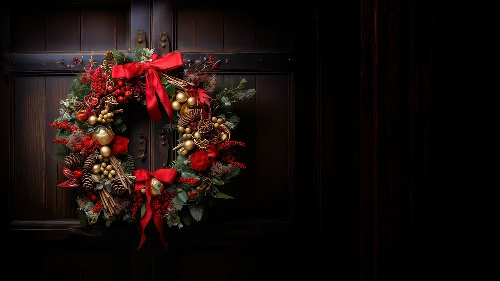 Christmas wreath christmas illuminated celebration. AI generated Image by rawpixel.