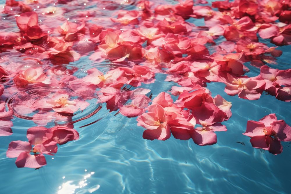 Flower petal backgrounds swimming. AI generated Image by rawpixel.