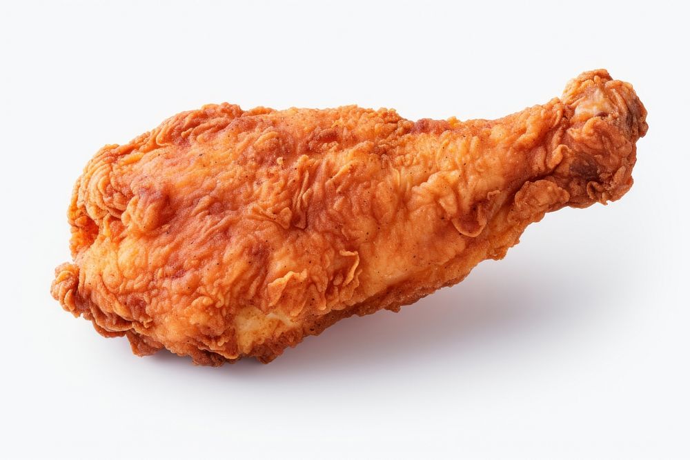 Fried chicken fried food white background. AI generated Image by rawpixel.