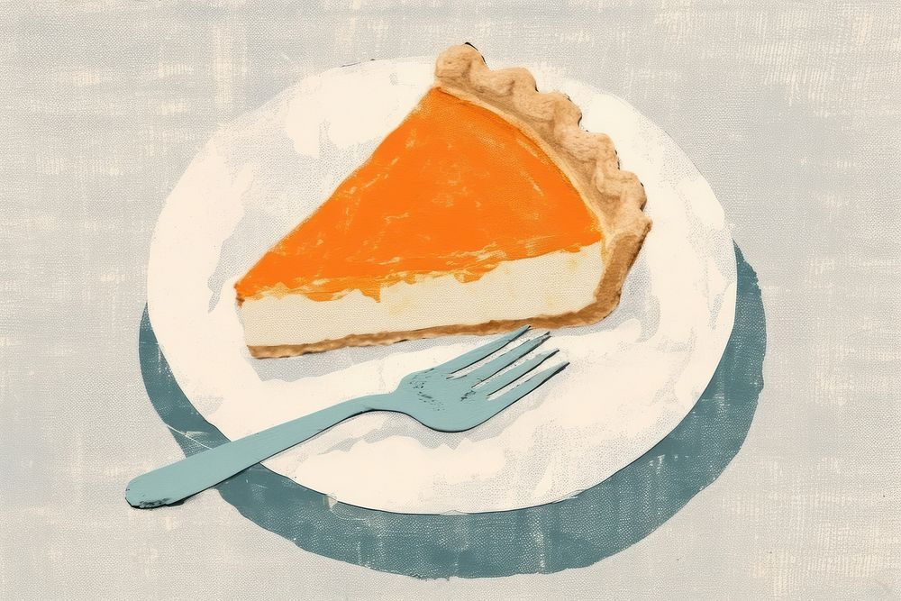 Pumpkin pie plate cheesecake dessert. AI generated Image by rawpixel.