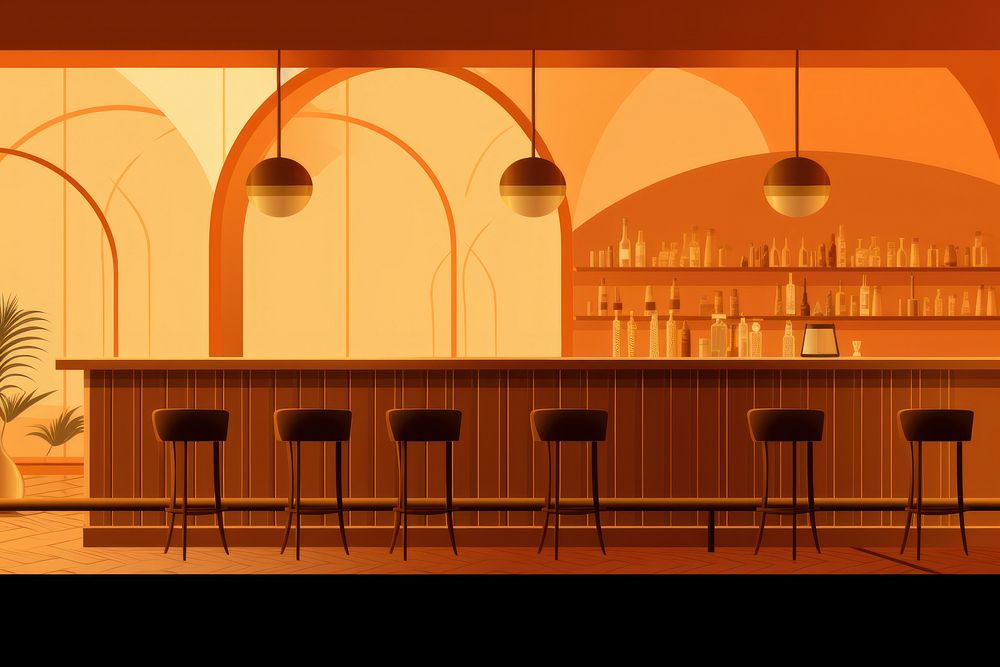 Bar interior bar furniture chair. AI generated Image by rawpixel.