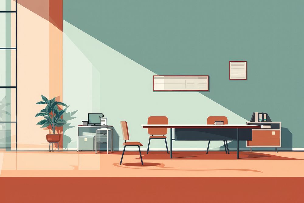 Office table furniture chair.