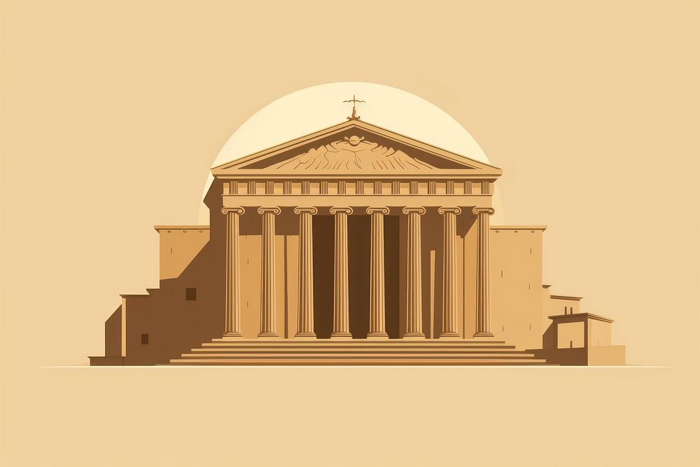 Pantheon architecture building temple. AI generated Image by rawpixel.