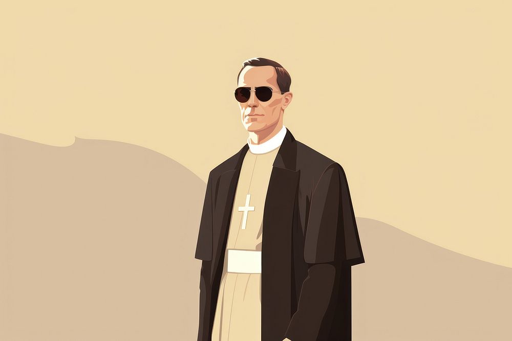 Clergyman sunglasses fashion adult. AI generated Image by rawpixel.