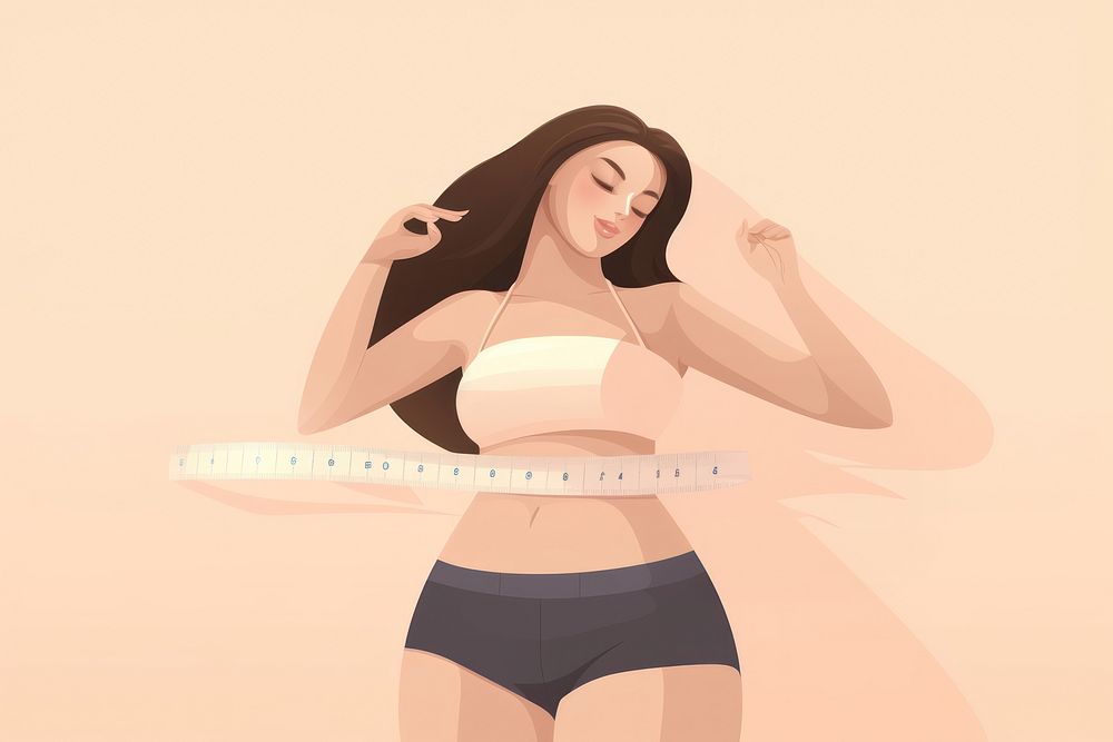 Body waist measuring tape underwear lingerie portrait. AI generated Image by rawpixel.