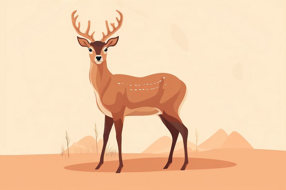 Deer wildlife animal mammal. AI generated Image by rawpixel.