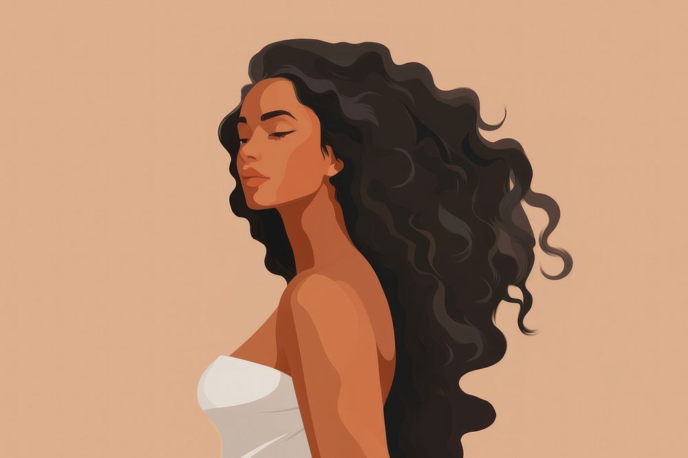 Beautiful hair portrait adult woman. AI generated Image by rawpixel.