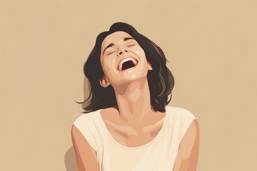 Teenager girl laughing adult woman. AI generated Image by rawpixel.