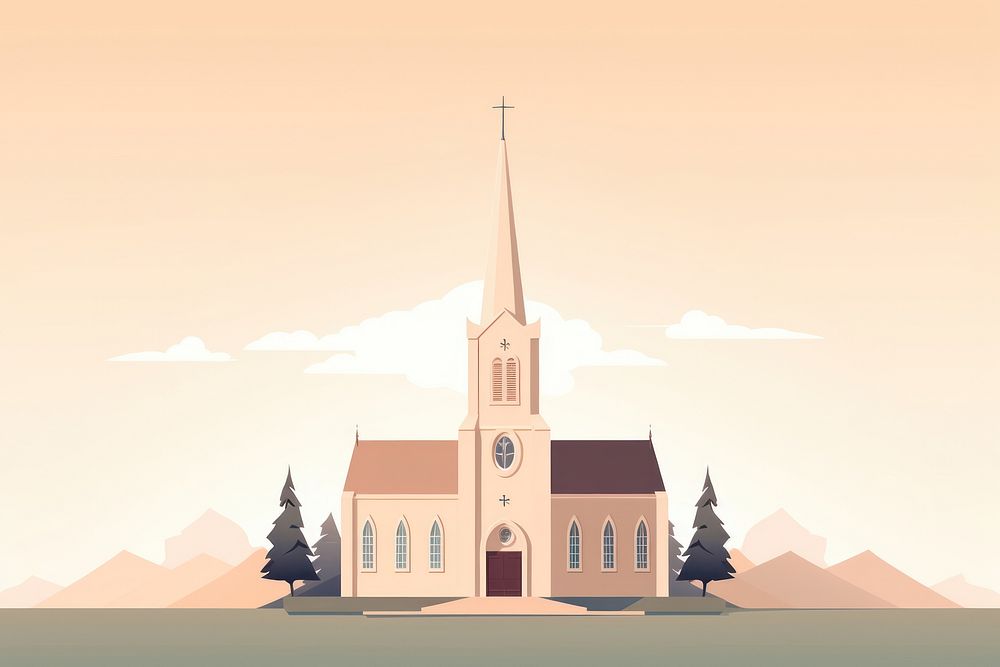 Church architecture building steeple. AI generated Image by rawpixel.