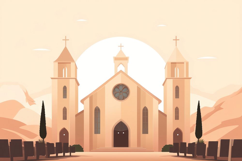 Church architecture building spirituality. AI generated Image by rawpixel.