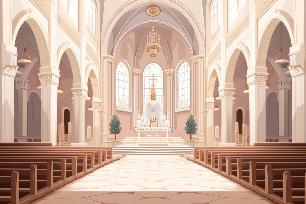 Church interior architecture building worship. 