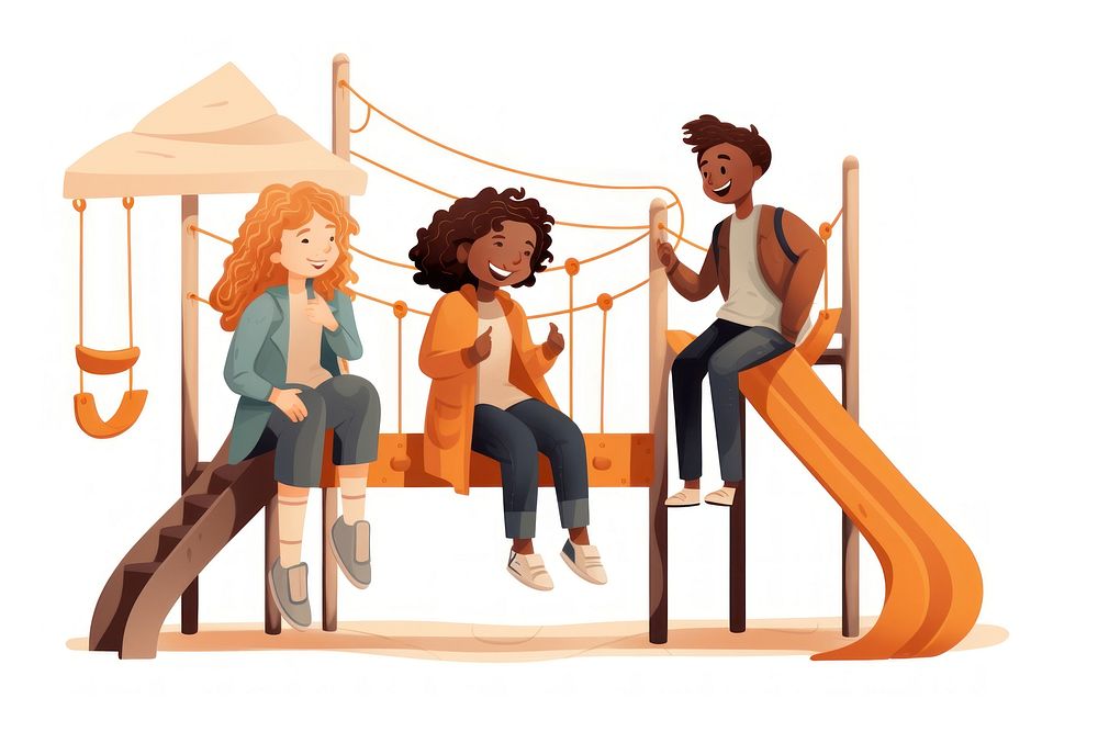Playground outdoors adult togetherness. AI generated Image by rawpixel.