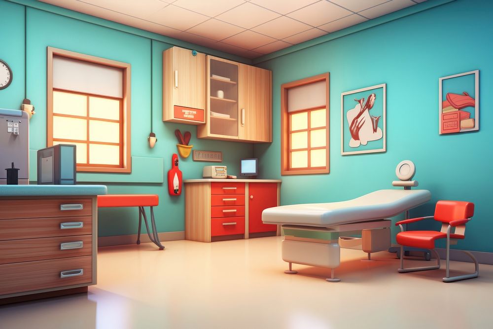 Doctor office architecture furniture hospital. AI generated Image by rawpixel.