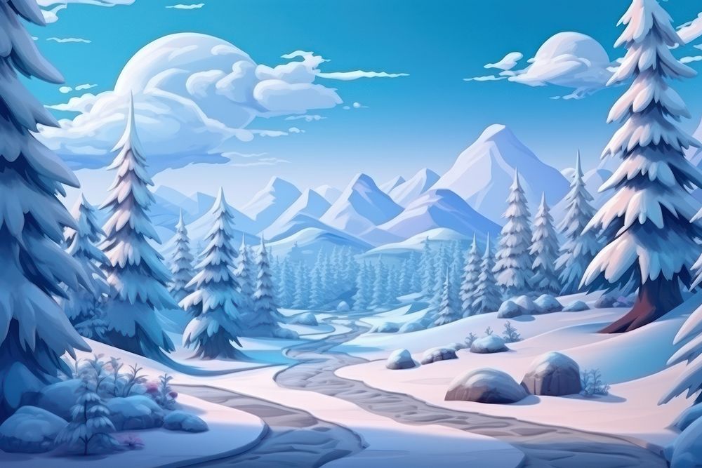 Landscape winter nature forest. AI generated Image by rawpixel.