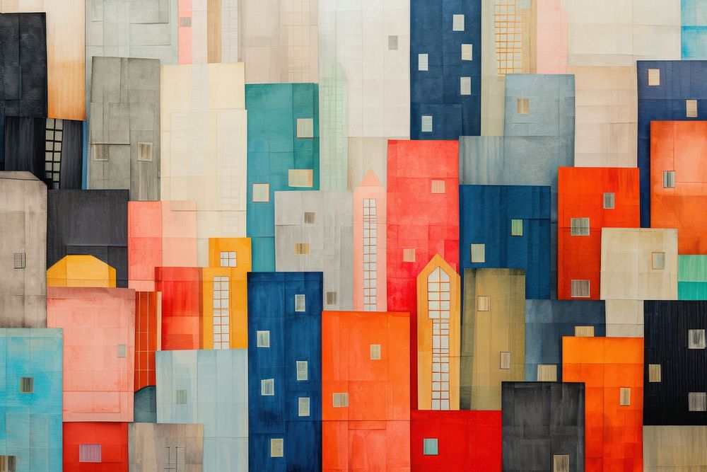 Buildings backgrounds collage art. AI generated Image by rawpixel.