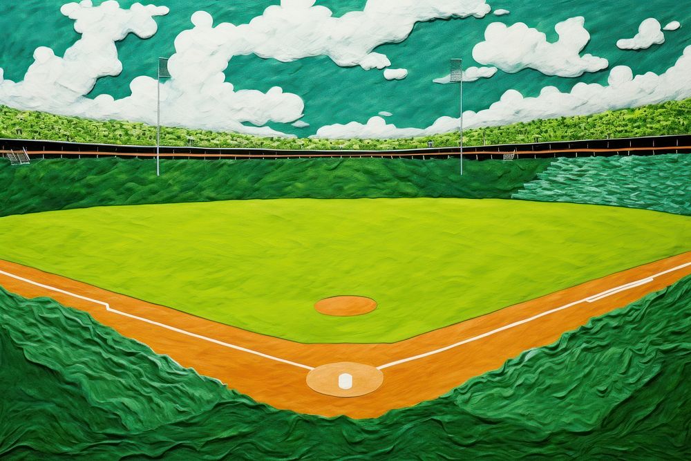 Baseball field sports green competition. AI generated Image by rawpixel.