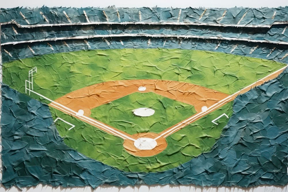 Baseball field sports green art. 