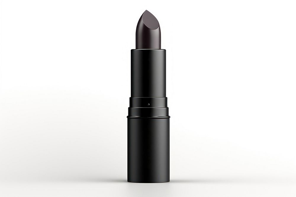 Futuristic black lipstick product cosmetics white background glamour. 