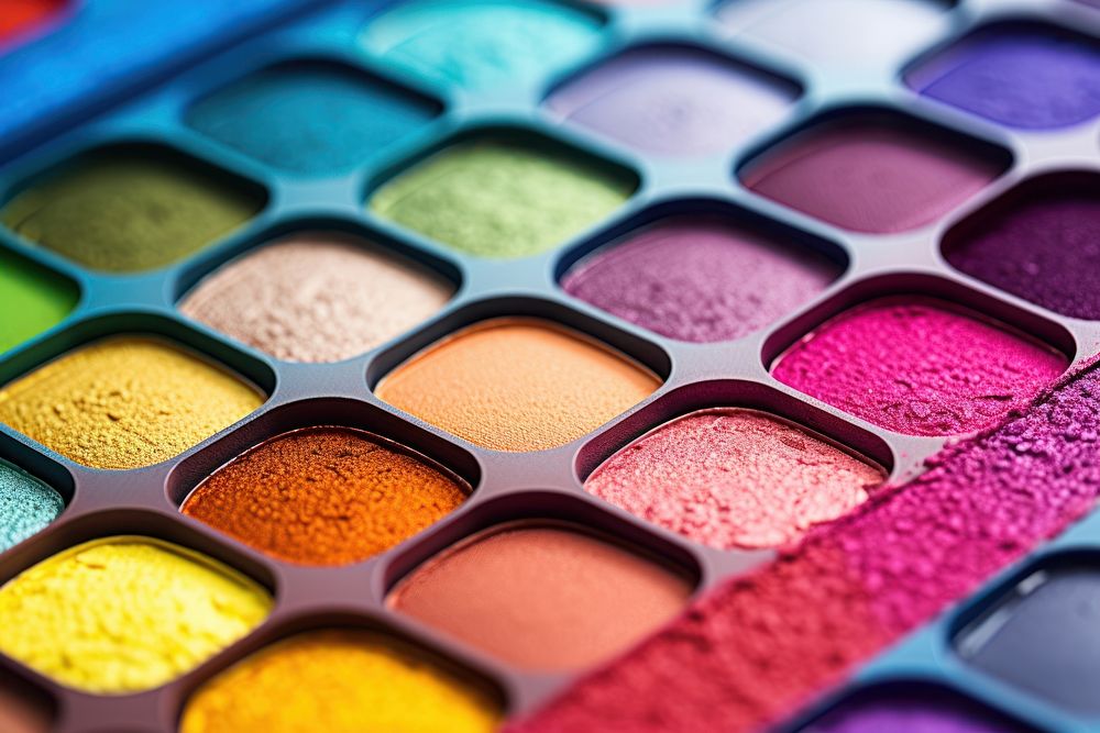 Palette backgrounds accessories eye shadow. AI generated Image by rawpixel.