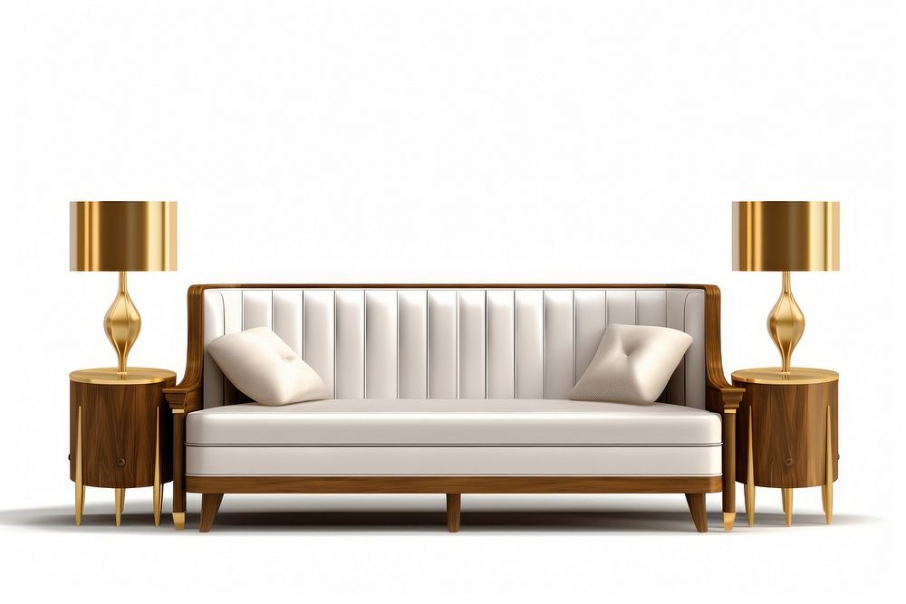 Art deco Living room furniture architecture lamp bed. AI generated Image by rawpixel.