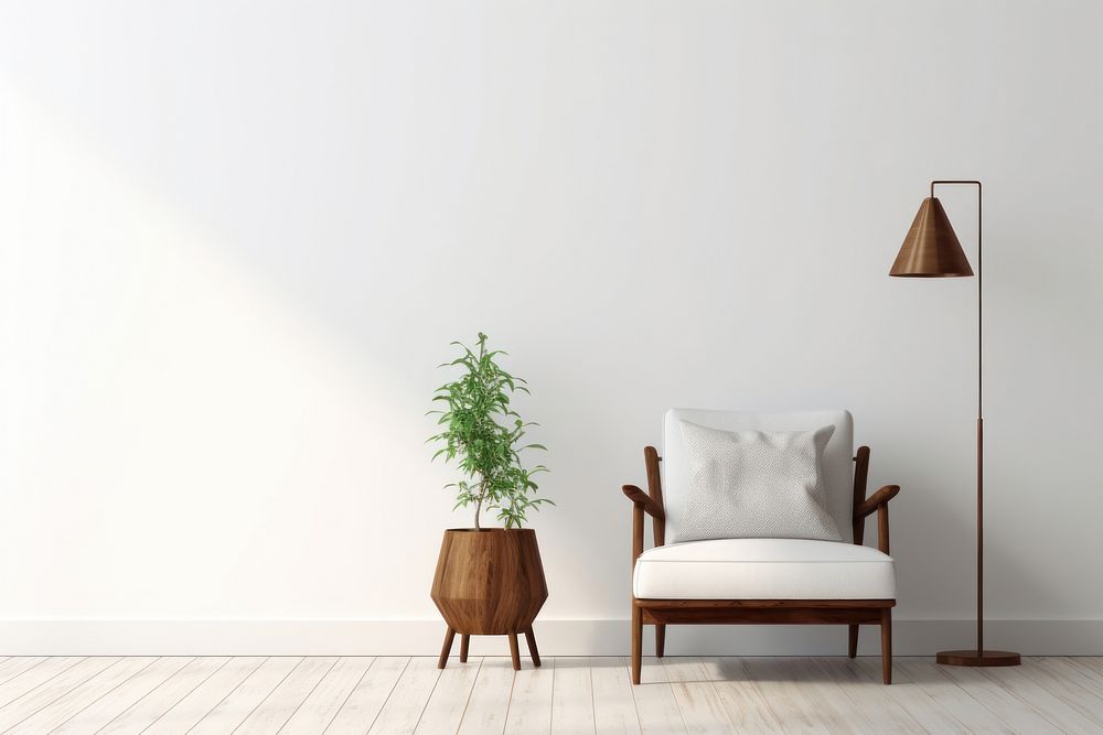 Furniture armchair plant lamp. AI generated Image by rawpixel.