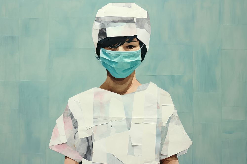 Surgeon wearing surgeon scrub suit protection portrait. AI generated Image by rawpixel.