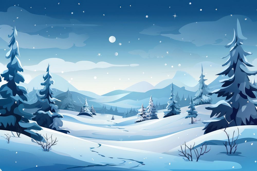 Simple winter landscape christmas outdoors. AI generated Image by rawpixel.