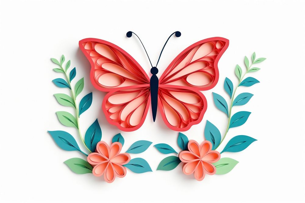 Butterfly pattern flower craft. AI generated Image by rawpixel.