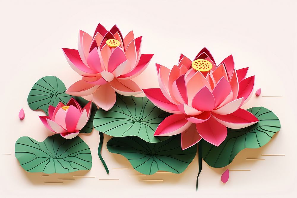 Lotuses flower plant lily. AI generated Image by rawpixel.