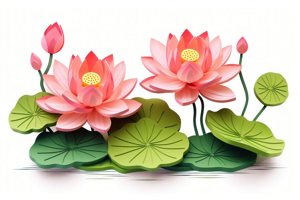 Lotuses flower plant lily. AI generated Image by rawpixel.