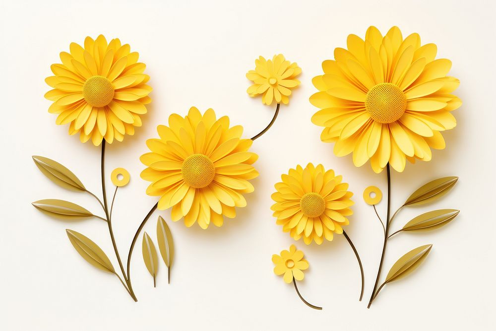 Yellow daisies flower petal plant. AI generated Image by rawpixel.