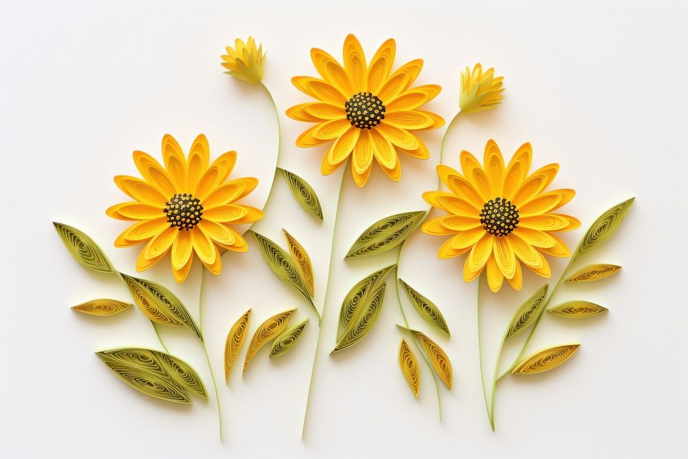Yellow daisies sunflower petal plant. AI generated Image by rawpixel.