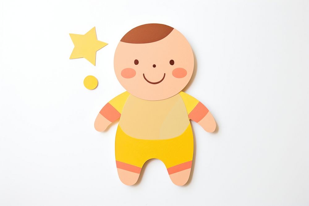 Baby face toy white background. AI generated Image by rawpixel.