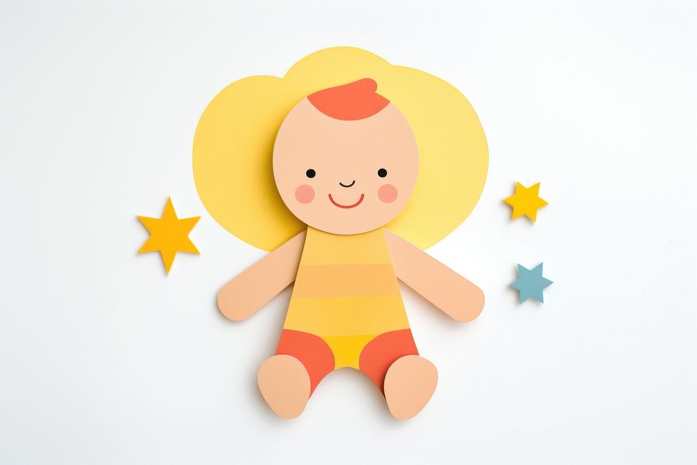 Baby toy white background anthropomorphic. AI generated Image by rawpixel.