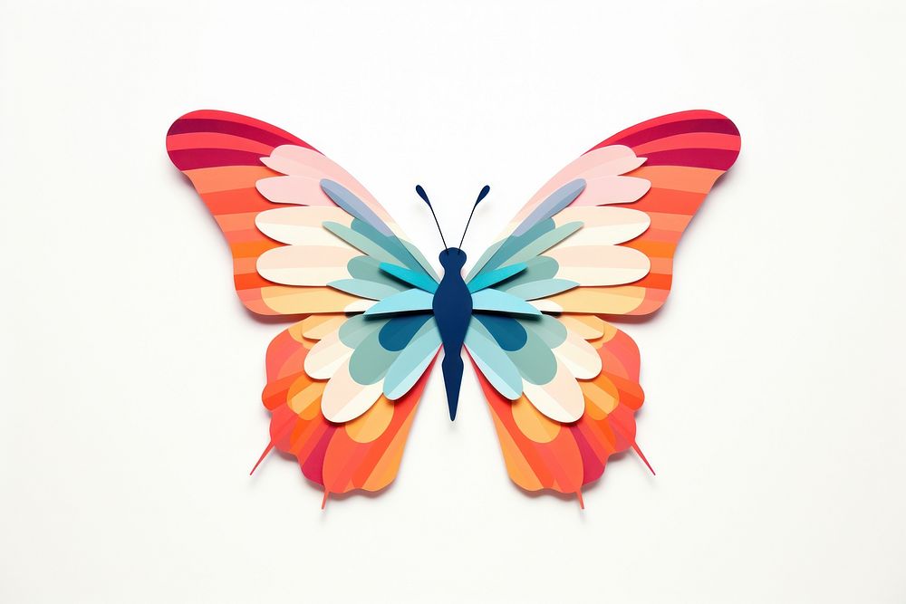 Butterfly pattern paper art. AI generated Image by rawpixel.