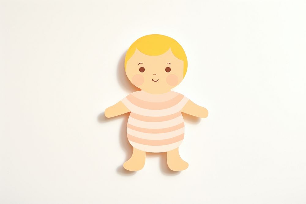 Little baby face toy white background. AI generated Image by rawpixel.