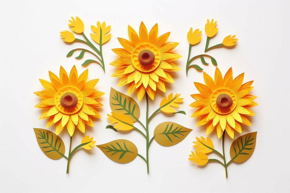 Sunflowers plant petal art. AI generated Image by rawpixel.
