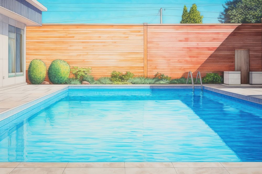 Outdoor pool outdoors backyard architecture. AI generated Image by rawpixel.