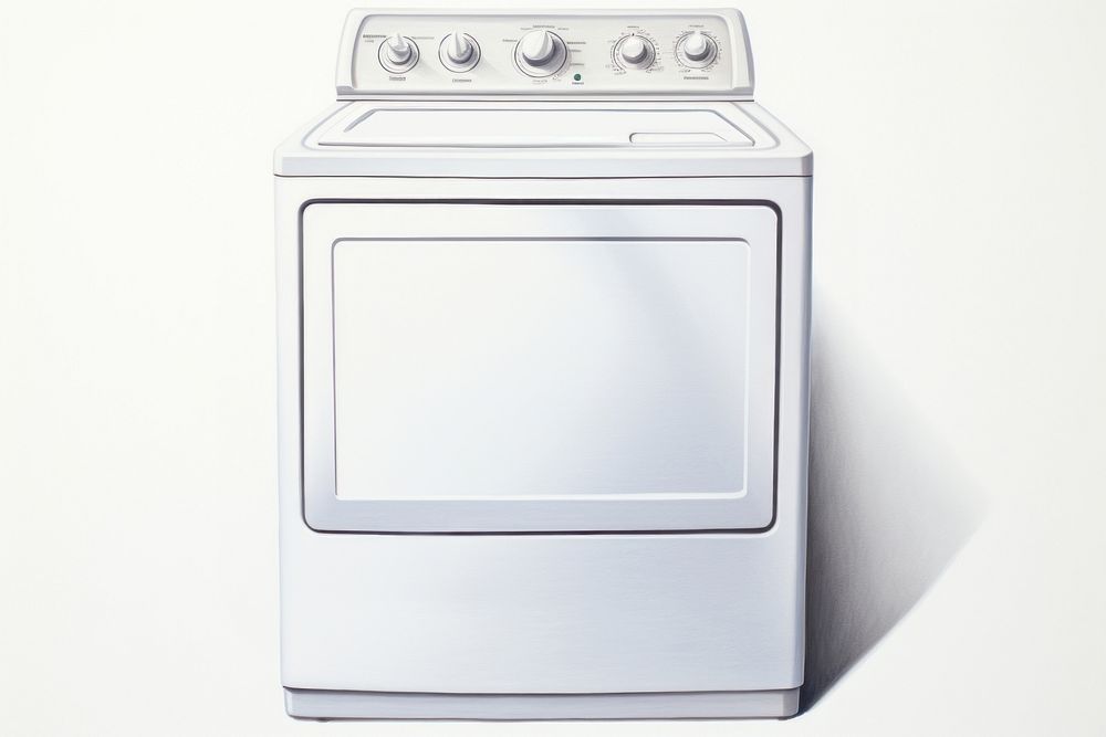 Washing machine appliance white background technology. AI generated Image by rawpixel.
