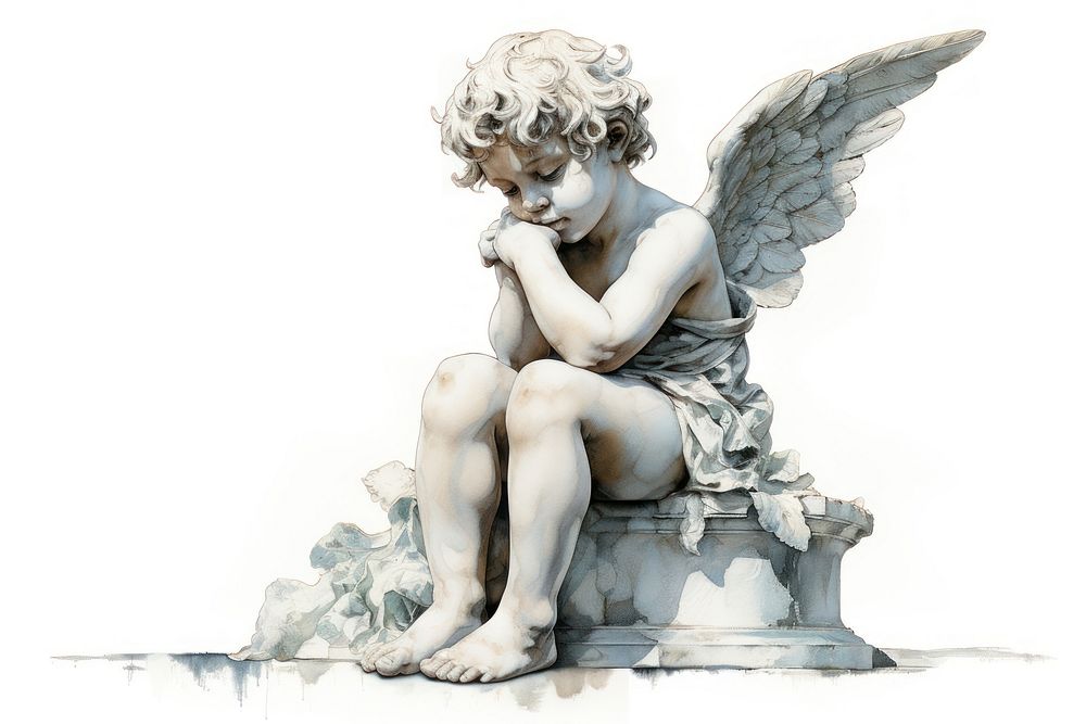 Cherub statue sculpture angel. | Premium Photo Illustration - rawpixel