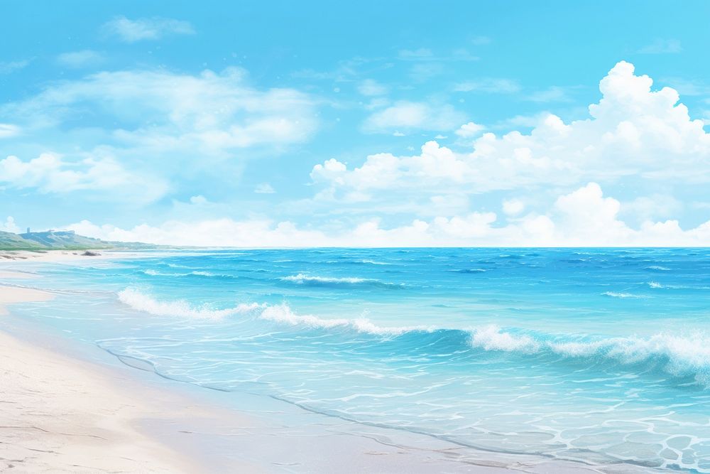 Beach outdoors horizon scenery. AI generated Image by rawpixel.