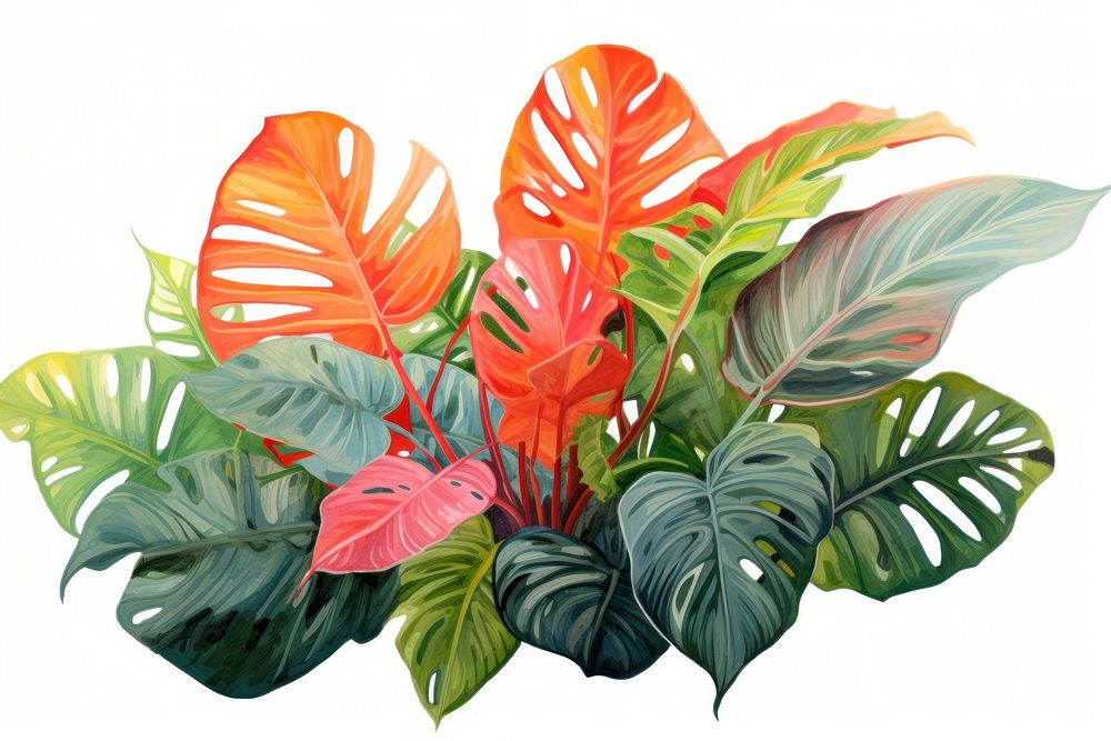 Tropical leaves plant leaf creativity. AI generated Image by rawpixel.