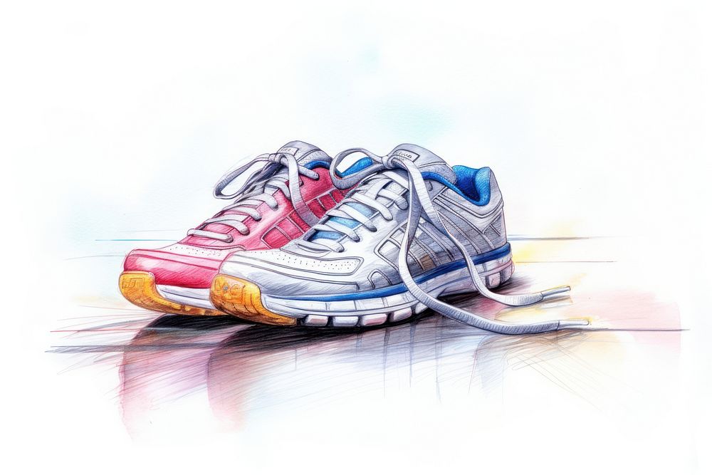 Exercise equiment footwear drawing shoe. AI generated Image by rawpixel.