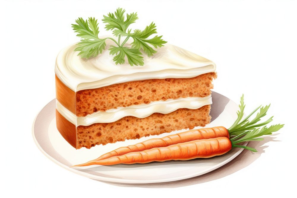 Carrot cake vegetable dessert herbs. AI generated Image by rawpixel.