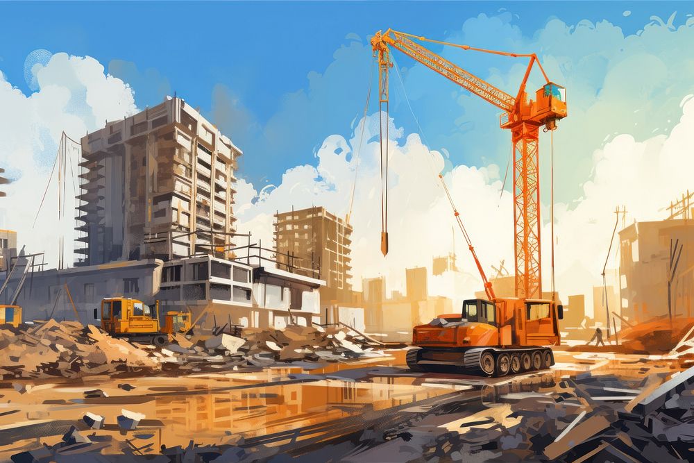 Construction site  architecture development. AI generated Image by rawpixel.