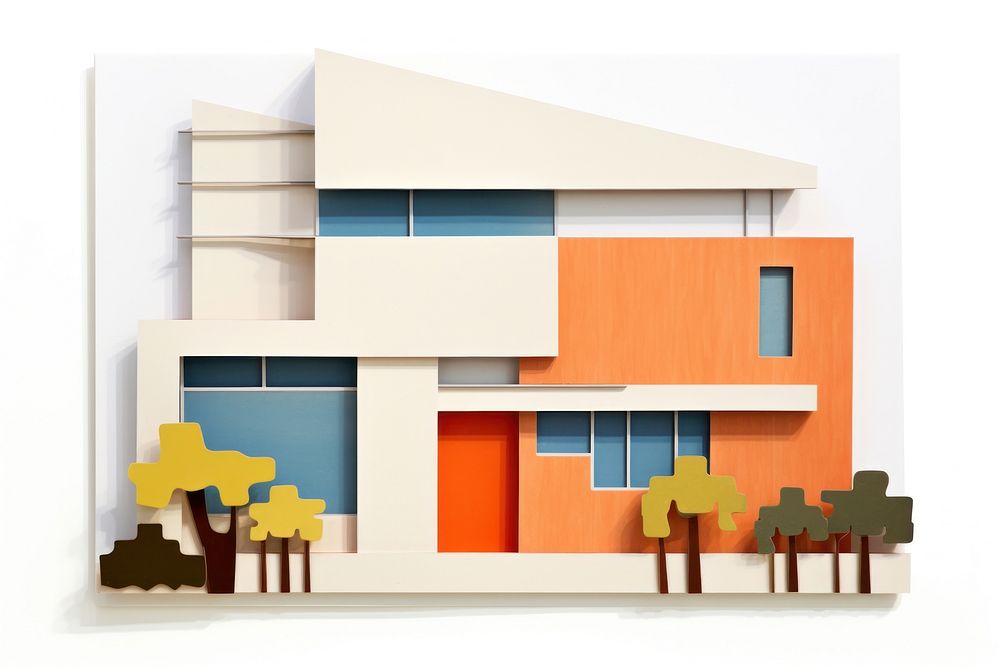 Modern house architecture building white background. AI generated Image by rawpixel.