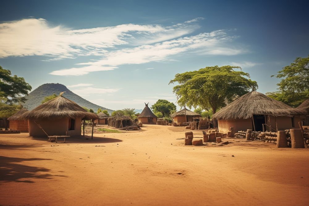 African village landscape outdoors nature. 