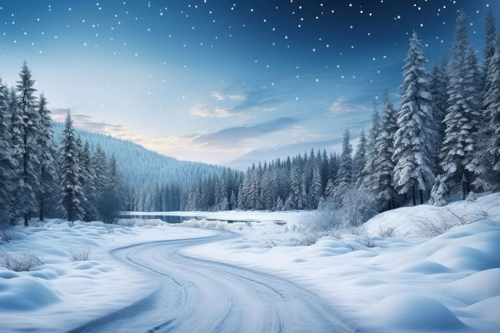 Landscape winter panoramic outdoors. AI generated Image by rawpixel.